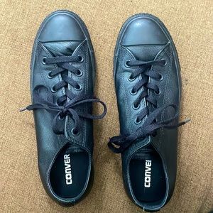Converse Black Leather Sneakers Size 10 Men’s